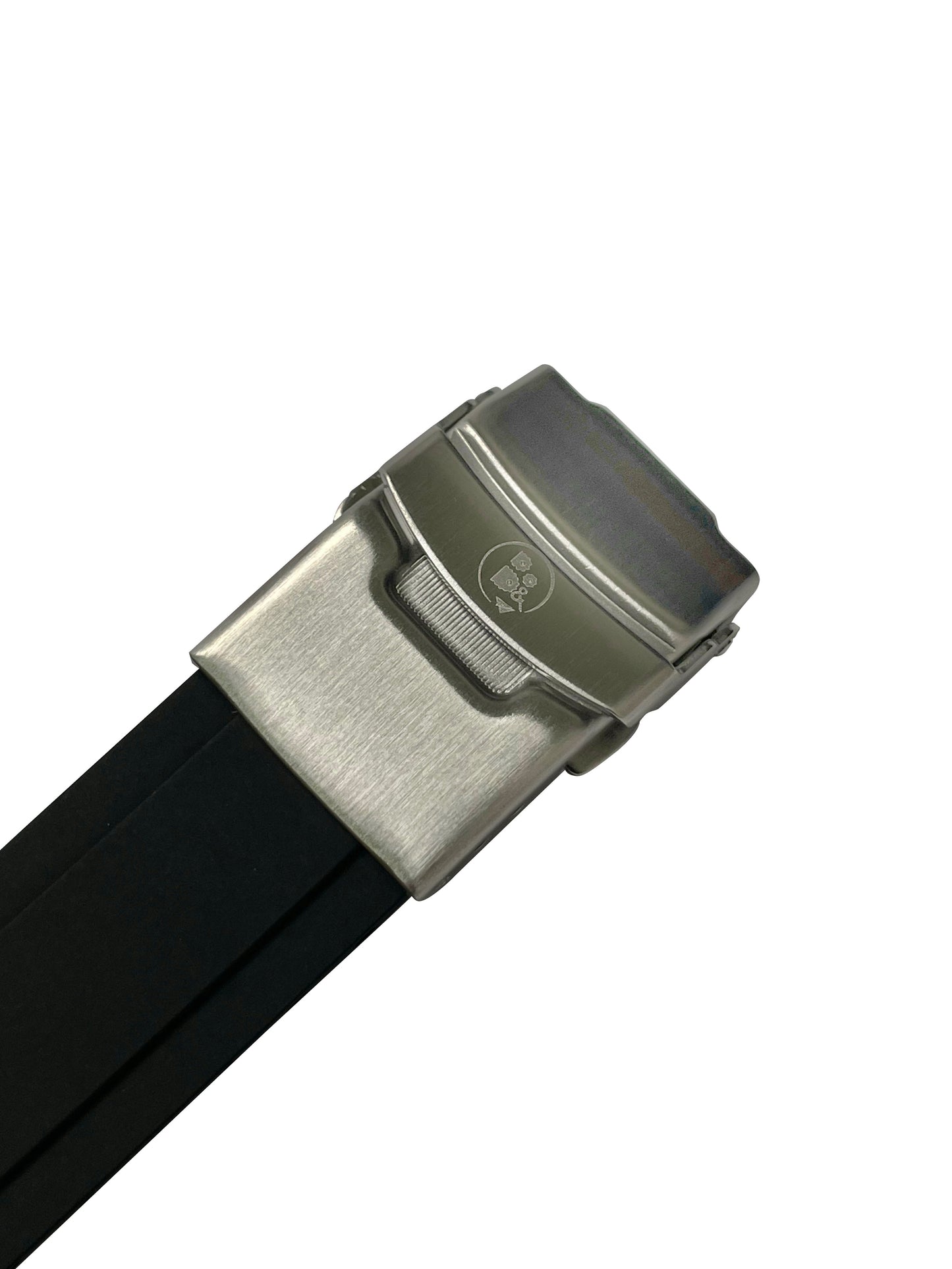 CTS FKM Rubber Strap-MDV106/107 Classic - Black w Polished Solid end Link- Steel Diver Buckle