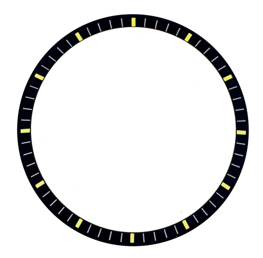 MDV106/107 Chapter Ring-Matt Black w Markers (Yellow)