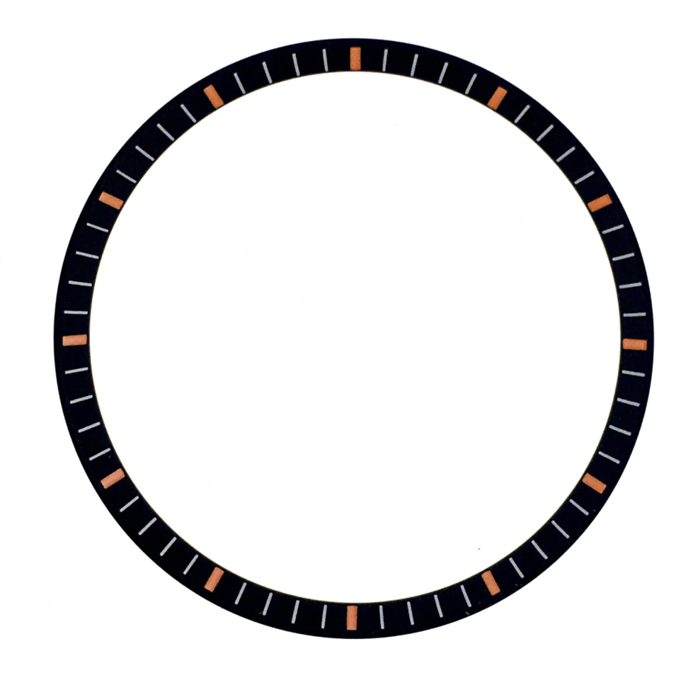 MDV106/107 Chapter Ring-Matt Black w Markers (Orange)